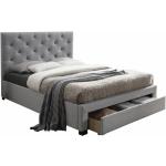 Jednolôžkové postele Kondela sivej farby v modernom štýle s prešívaným vzorom z dreva v zľave 