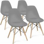 Jedálenské stoličky sivej farby v modernom štýle z plastu 4 ks balenie v zľave 