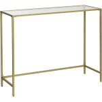 Konzolové stolíky zlatej farby v elegantnom štýle zo skla 