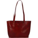 Dámske Elegantné kabelky červenej farby v elegantnom štýle z hovädzej kože 