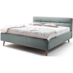 Dvojlôžkové postele modrej farby s prešívaným vzorom s úložným priestorom 