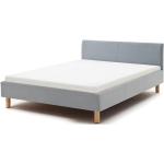 Dvojlôžkové postele sivej farby z dubového dreva s nohami 