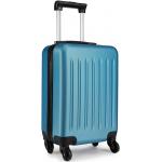 Malé cestovné kufre modrej farby v modernom štýle s pruhovaným vzorom v zľave 