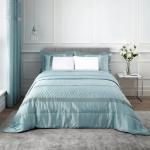 Prehozy na posteľ catherine lansfield modrej farby v trblietavom štýle s jednofarebným vzorom zo saténu 240x260 
