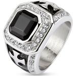 Prstene z chirurgickej ocele Šperky eshop čiernej farby z ocele so zirkónom 59 