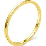 Prstene zlatej farby v minimalistickom štýle pozlátené 57 