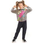 Dievčenské Detské tričká s dlhým rukávom sivej farby s leopardím vzorom z bavlny s dlhými rukávmi 2 ks balenie s motívom: Leopard v zľave 