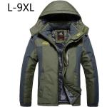 Pánske Zimné kabáty nepremokavé čiernej farby vo vojenskom štýle zo syntetiky vo veľkosti 5 XL 
