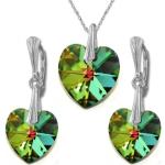 Dámske Súpravy šperkov for you zelenej farby z kryštálu na Valentín 