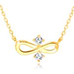 Zlaté náhrdelníky Šperky eshop zlatej farby so zirkónom v zľave s rýdzosťou zlata 9 karátov 