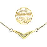 A-B Victory necklace with Czech vltavin and diamonds in yellow gold jw-AUVD8122Y