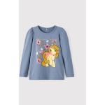 Detské tričká NAME IT BIO modrej farby z bavlny do 24 mesiacov s dlhými rukávmi s motívom Môj malý Pony v zľave udržateľná móda 