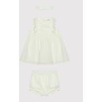 Dievčenské šaty NAME IT bielej farby v elegantnom štýle z bavlny do 3 mesiacov v zľave 