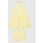 Dievčenské šaty NAME IT žltej farby v elegantnom štýle z bavlny do 2 mesiacov v zľave 