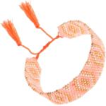 Korálkové náramky Šperky eshop pastelovo oranžovej farby zo striebra lesklé 