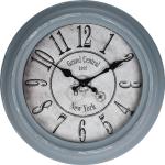 Nástenné hodiny sivej farby vo vintage štýle z plastu v zľave 