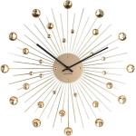 Nástenné hodiny Karlsson zlatej farby v minimalistickom štýle z kryštálu 
