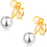 Perlové náušnice Šperky eshop zlatej farby v zľave 