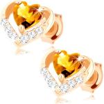 Zlaté náušnice Šperky eshop zlatej farby s citrínom v zľave na Valentín 