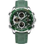 Pánske Náramkové hodinky naviforce zelenej farby s minerálnym sklíčkom s analógovým displejom 