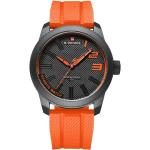 Pánske Náramkové hodinky naviforce oranžovej farby s quartz pohonom s minerálnym sklíčkom s analógovým displejom 