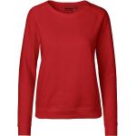 Dámske Mikiny bez kapucne Neutral BIO červenej farby z bavlny vo veľkosti XS s okrúhlym výstrihom na zimu udržateľná móda 