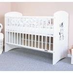 Detské Postieľky pre bábätká bielej farby so zebrovým vzorom z borovicového dreva ekologicky udržateľné 