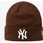 New Era New York Yankees League Essential Cuff Knit Beanie Hat Nfl Brown Suede/ Off White