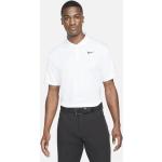 Pánske Tričká s krátkym rukávom Nike Dri-Fit bielej farby v biznis štýle z polyesteru na gombíky v zľave 