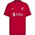 Pánske Košele s krátkym rukávom Nike červenej farby z polyesteru vo veľkosti XS s krátkymi rukávmi vhodné do práčky s motívom FC Liverpool v zľave 