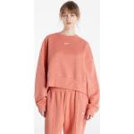 Dámska Jesenná móda Nike Essentials ružovej farby v športovom štýle z flisu s okrúhlym výstrihom na zimu 