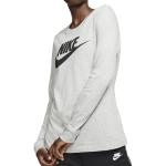 Dámske Tričká s dlhým rukávom Nike Sportswear tmavo šedej farby v športovom štýle z bavlny s dlhými rukávmi v zľave 