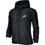 Dámske Športové bundy Nike Sportswear Windrunner čiernej farby s dlhými rukávmi na zips Kapucňa v zľave 