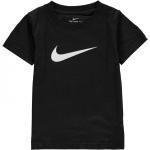 Tričká s krátkym rukávom Nike Swoosh čiernej farby z bavlny vo veľkosti XS s okrúhlym výstrihom vhodné do práčky v zľave 
