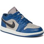Dievčenské Kožené tenisky Nike Air Jordan 1 modrej farby z kože 