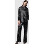 Dámske Nohavice s vysokým pásom AllSaints čiernej farby v trblietavom štýle z polyesteru vo veľkosti S s flitrami udržateľná móda 
