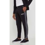 Pánske Designer Športové nohavice HUGO BOSS BOSS čiernej farby z bavlny v zľave 