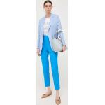 Dámske Designer Nohavice s vysokým pásom HUGO BOSS BOSS modrej farby cigaretové z polyesteru vo veľkosti M v zľave 