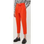 Dámske Designer Nohavice s vysokým pásom HUGO BOSS BOSS oranžovej farby z bavlny vo veľkosti M 