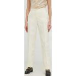 Dámske Designer Nohavice s vysokým pásom Calvin Klein béžovej farby z bavlny vo veľkosti M 