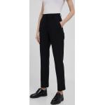 Dámske Designer Nohavice s vysokým pásom Calvin Klein čiernej farby cigaretové z bavlny vo veľkosti M v zľave 