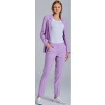 Dámske Elastické nohavice Gant fialovej farby v elegantnom štýle z ľanu vo veľkosti L na gombíky zúžené na Svadbu 