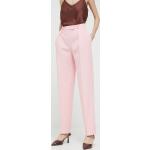 Dámske Nohavice s vysokým pásom HUGO ružovej farby z bavlny vo veľkosti S v zľave udržateľná móda 