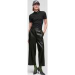 Dámske Designer Culottes nohavice Karl Lagerfeld čiernej farby v ležérnom štýle z polyuretánu vo veľkosti M Vegan 