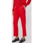 Dámske Nohavice s vysokým pásom Tommy Hilfiger červenej farby 