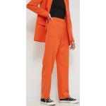 Dámske Nohavice s vysokým pásom Vila oranžovej farby z polyesteru 