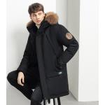 Pánske Zimné kabáty čiernej farby v biznis štýle z kožušiny vo veľkosti 4 XL 