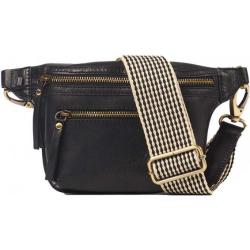 O My Bag Amsterdam - Beck's Bum Bag Black Checkered Stromboli Leather - kožená ľadvinka