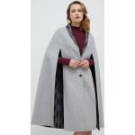 Dámske Designer Zimné kabáty Karl Lagerfeld sivej farby z vlny vo veľkosti XS 