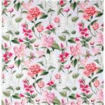 Obrusy ružovej farby s kvetinovým vzorom z polyesteru 